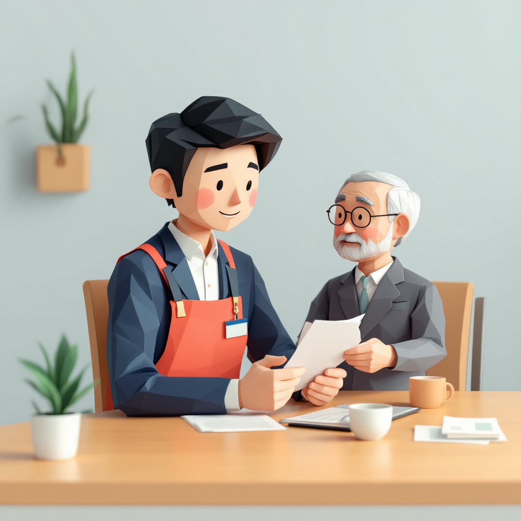 地方銀行・信用金庫 渉外担当のキャラクターイラスト