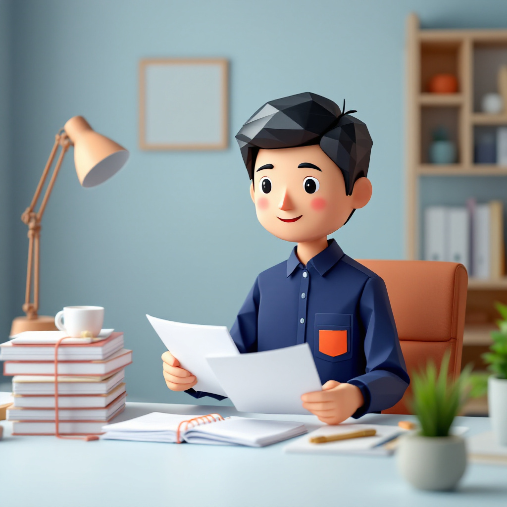 地場中小企業 管理部門幹部候補（経理・人事・総務）のキャラクターイラスト