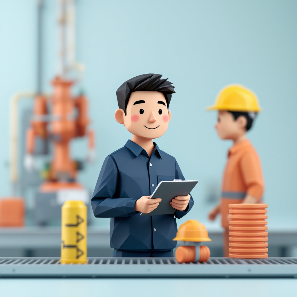 工場長候補・生産管理職のキャラクターイラスト